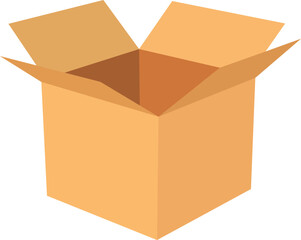 Open cardboard box ready for shipping or storage, great for e-commerce or moving house visuals