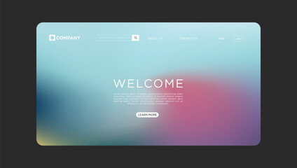 Welcome landing page design with a modern gradient and clean user interface elements