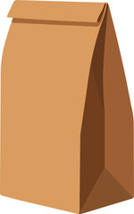 Classic brown paper bag for lunches, groceries, and retail use with versatile design element icon