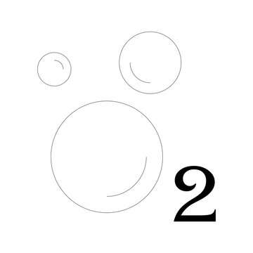 Oxygen O2 line icon vector   vector illustration, pictogram isolated on white background. color editable
