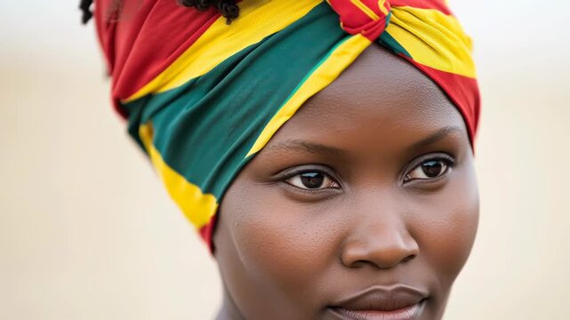 Vibrant headwrap fashion celebrating cultural heritage and diversity Beautiful Uganda woman