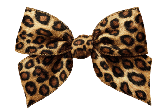 Leopard print bow, detailed and elegant