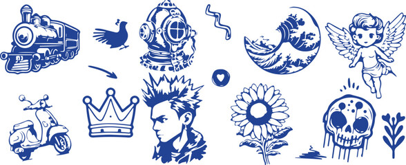 Ancient Egypt Doodle Set – Egypt, Pharaoh, Pyramid, Eye of Horus, Scarab, Ancient, History, Symbol, Cleopatra, Egyptian Art, Doodle Style, Hand Drawn, Black and White, Mythology, Culture, Iconic, Hist