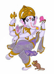 hand drawn digital art of lord ganesh