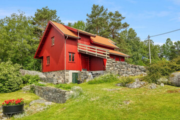 Modern luxury villa exterior in minimal scandinavian style