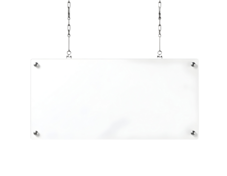 Blank Hanging Sign with Chains and Pins