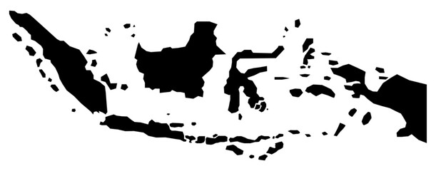 Indonesia map flat vector illustration. DISCLAMER: this is an inaccurate map