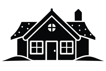 snowy house vector icon