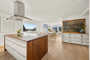 modern luxury dining room interior, 3d render