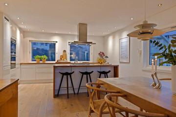 modern luxury dining room interior, 3d render