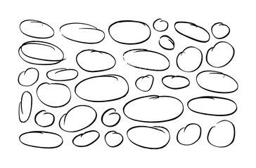 Scribbles, circles set.