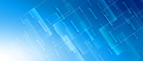  Abstract blue background with square shapes 