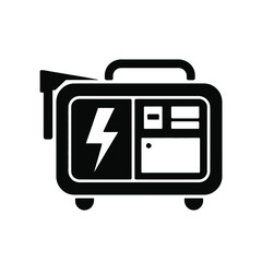 Portable generator icon with lightning bolt symbol