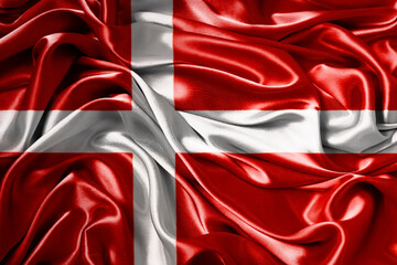 Waving National Flag Denmark Illustration