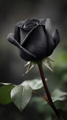 Close-Up of Dark Black Rose Petals

