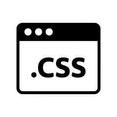 Cascading Style Sheets CSS Icon:  Bold Black Web Browser Window Graphic