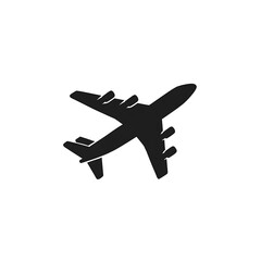 Obraz premium Black airplane in flight.
