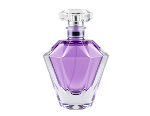 Elegant Purple Perfume Bottle with Geometric Faceted Design