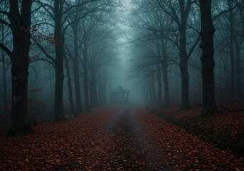 Obraz premium Misty Forest Path