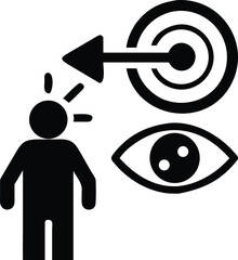 vision to action  icon on white background, vector illustration.
