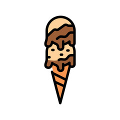 Gelato color line icon for digital and print projects.