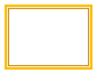 Gold and yellow frame isolated on transparent background, a classic and elegant design element for adding a touch of sophistication