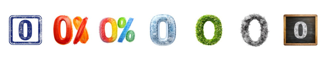 Zero png image isolated on transparent background