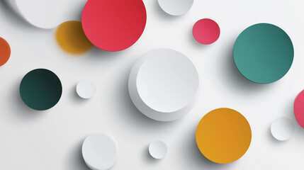 Colorful Geometric Shapes on White Background, abstract backgrounds

