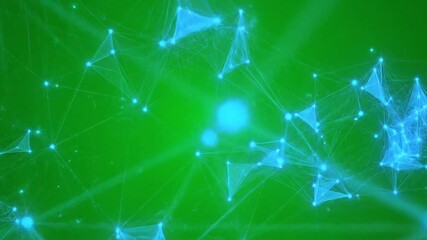 digital network nodes, glowing blue abstract particles connected by lines on green screen background for futuristic tech VFX overlays blockchain data or science visuals

 - Powered by Adobe