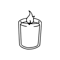 aromatherapy and spa candle outline drawing