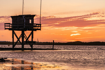 Beautifull sunset at the coast of Scharendijke, The Netherlands