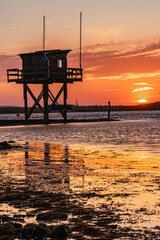 Beautifull sunset at the coast of Scharendijke, The Netherlands