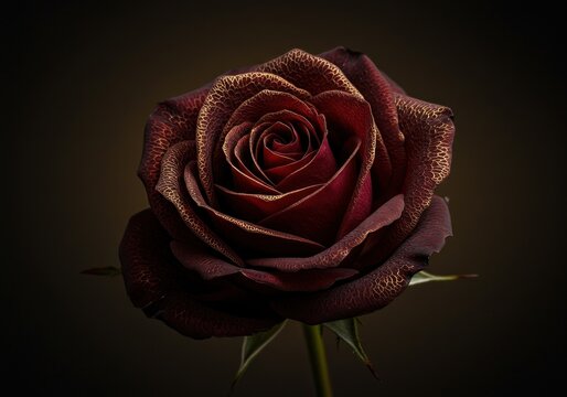 Close-up deep burgundy rose