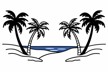 vector illustration of a tropical island