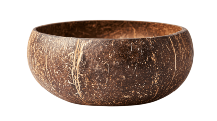 A standalone coconut bowl, white background --ar 16:9