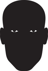  Big face in silhouette image white backgrpound.