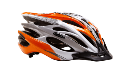 An isolated bike helmet, white background --ar 16:9