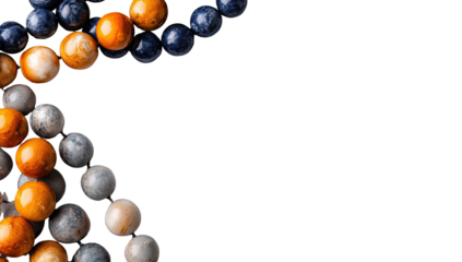 Colorful gemstone beads in a patterned arrangement