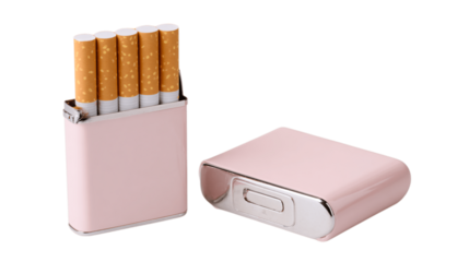 An isolated cigarette case, white background --ar 16:9
