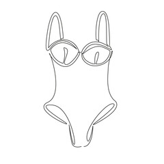 One continuous single drawing line art flat doodle lingerie, beauty, underclothing, elegance, young adult, fashionable. Isolated image hand draw contour on a white background, hand drawn, not AI