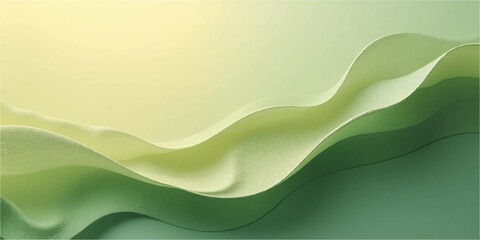 Abstract green wave background with colorful wavy curves and artistic vector design pattern for wallpaper and banner template