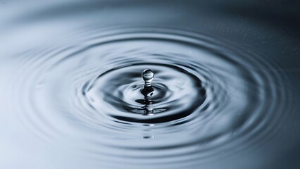 Water Drop Creating Concentric Ripples on a Calm Surface