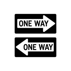 Contrasting One Way Signs Guiding Traffic in Opposite Directions with Clear Directional Arrows and Bold Lettering