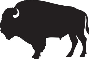 Buffalo silhouette image white backgrpound.