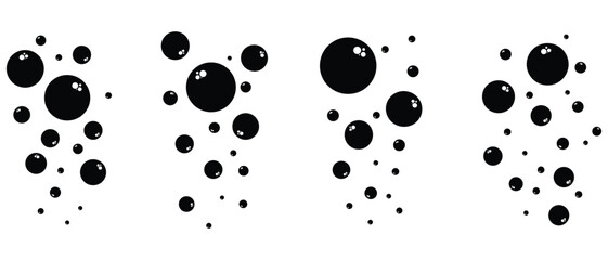 Air bubbles flat set, soap foam oxygen bubbles. Water bubbles, Oxygen bubble, fizzy drink, vector design elements isolated. Vector Illustration.