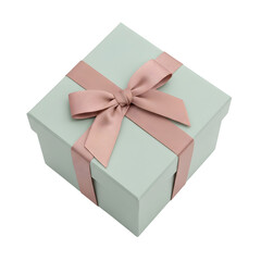 Obraz premium Elegant Sage Green Gift Box with Rose Gold Bow
