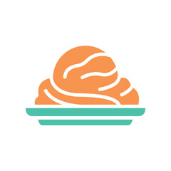 artisan ice cream color flat icon for digital and print projects.