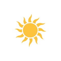 Golden Radiance A Symbolic Sun Shining Brightly A Simple Yet Striking Solar Representation Illuminating Warmth And Energy On A Clean White Canvas