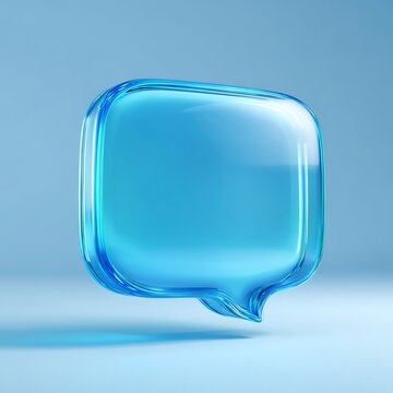 3D Rendered Blue Speech Bubble Icon