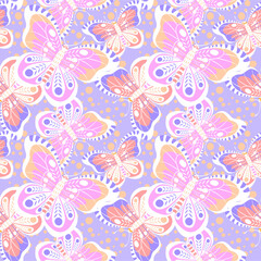 Feehand butterfly pattern background. butterfly vactor design for background, wallpaper, carpet, wrapping, fabric, textile fashion wearing.